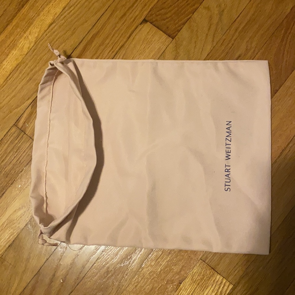 Stuart Weitzman Cream Drawstring Shoe Dust Bag - image 2